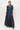 Women's midi shirt dress in silk navy