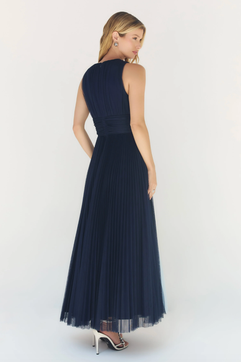 princess polly baby blue dress HUTCH VALETTA TULLE DRESS IN NAVY COLORBLOCK