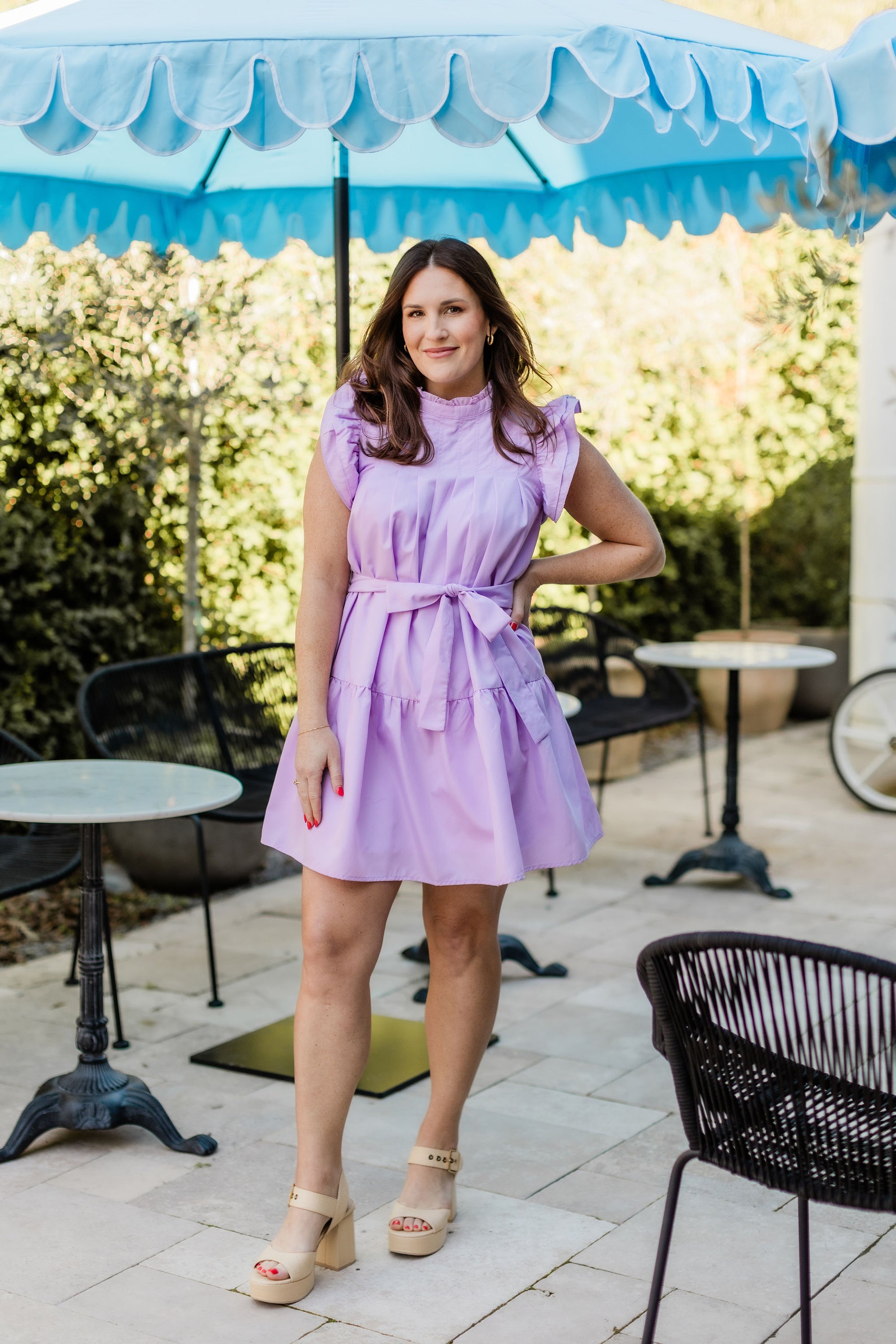 LILY TIERED DRESS IN LAVENDER