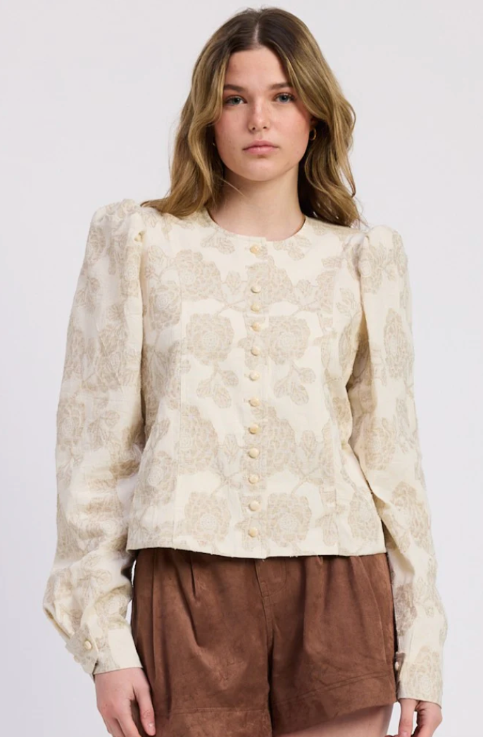 JACQUIE THE LABEL CASSANDRA JACKET IN VINTAGE CREAM