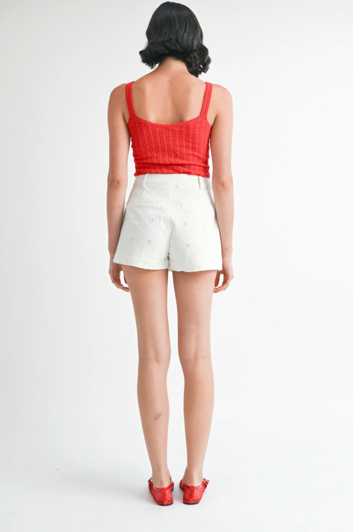 ELIEEN DENIM SKORT IN WHITE