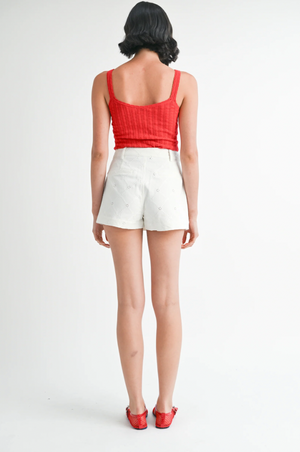 ELIEEN DENIM SKORT IN WHITE