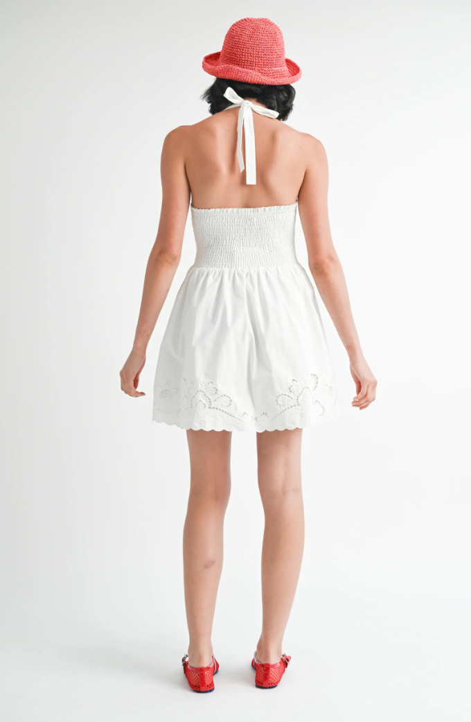 JACQUIE THE LABEL WINONA MINI DRESS IN WHITE