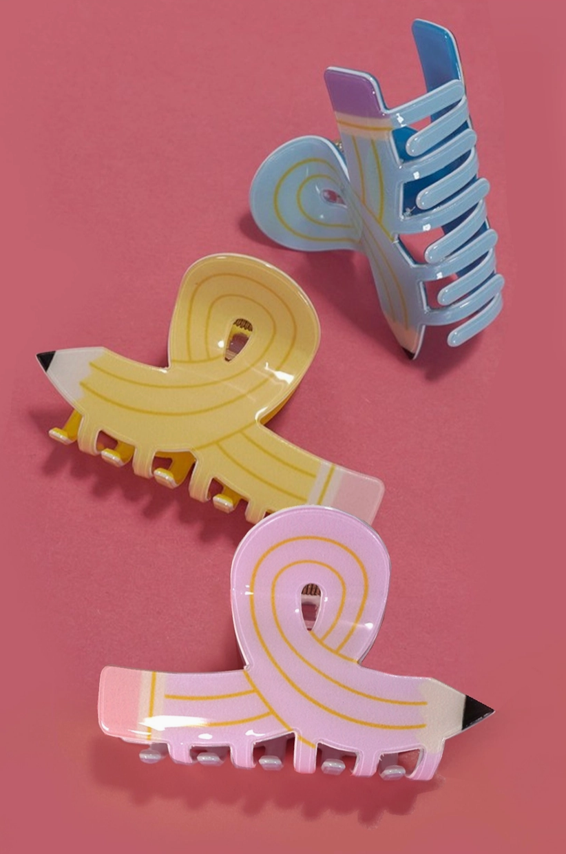 BACK TO SCHOOL TEACHER PENCIL CLAW CLIPS