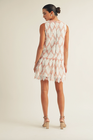 SLEEVELESS BOTTOM RUFFLED MINI DRESS IN ROSE