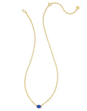 KENDRA SCOTT CAILIN GOLD PENDANT NECKLACE IN BLUE CRYSTAL