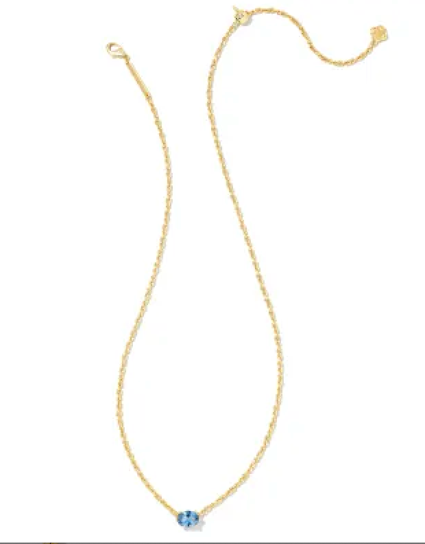 KENDRA SCOTT CAILIN GOLD PENDANT NECKLACE IN BLUE VIOLET CRYSTAL