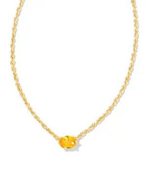 KENDRA SCOTT CAILIN GOLD PENDANT NECKLACE IN GOLDEN YELLOW CRYSTAL