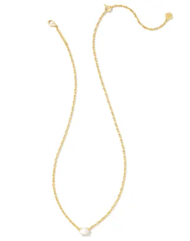 KENDRA SCOTT CAILIN GOLD PENDANT NECKLACE IN IVORY MOTHER OF PEARL