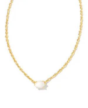 KENDRA SCOTT CAILIN GOLD PENDANT NECKLACE IN IVORY MOTHER OF PEARL