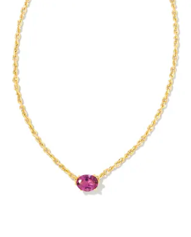 KENDRA SCOTT CAILIN GOLD PENDANT NECKLACE IN PURPLE CRYSTAL