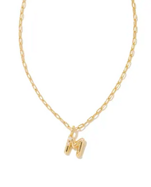 KENDRA SCOTT CRYSTAL LETTER M PENDANT NECKLACE IN GOLD METAL