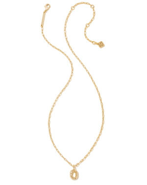 KENDRA SCOTT CRYSTAL LETTER O PENDANT NECKLACE IN GOLD METAL