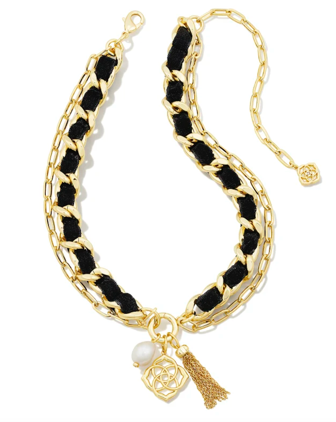 Kendra Scott Grayson Herringbone Gold Multi Strand Necklace in Light  Burgundy Illusion | The Paper Store