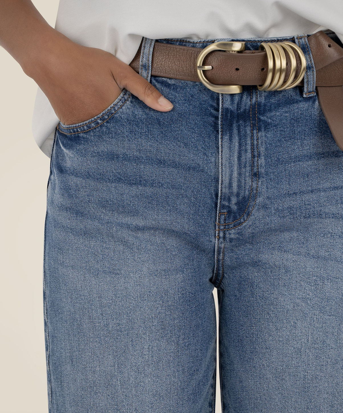 KUT ASHLEY HIGH RISE SLOUCHY BARREL JEAN IN IMPROV WASH