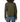 A person shown from the back wearing an olive green cropped jacket with long sleeves and blue jeans, photographed against a plain white studio background.