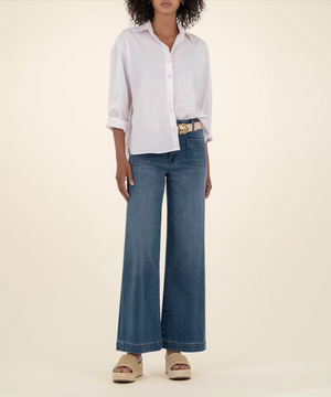 KUT MEG HIGH RISE WIDE LEG JEANS IN LOYALTY