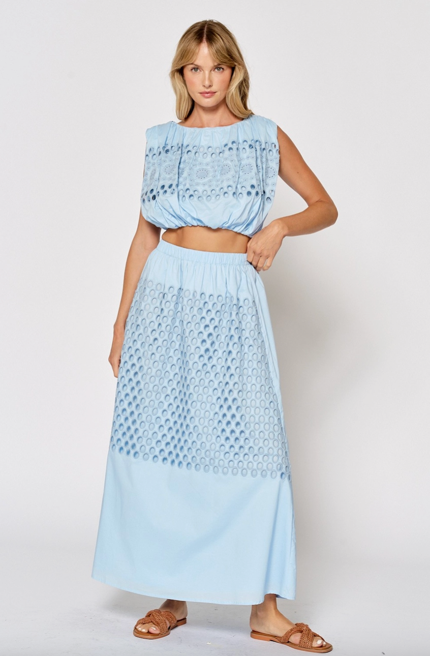 ISLA MAXI SKIRT SET IN LIGHT BLUE