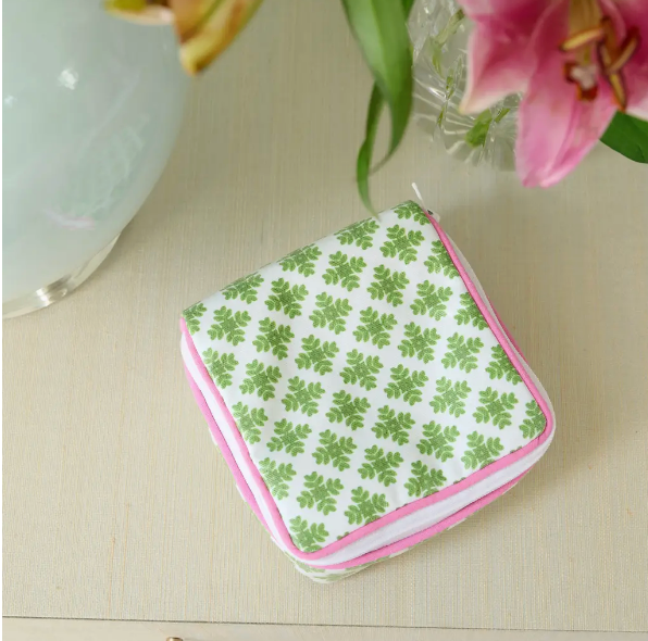 LAURA PARK BRUSHSTROKES GREEN JEWELRY CASE