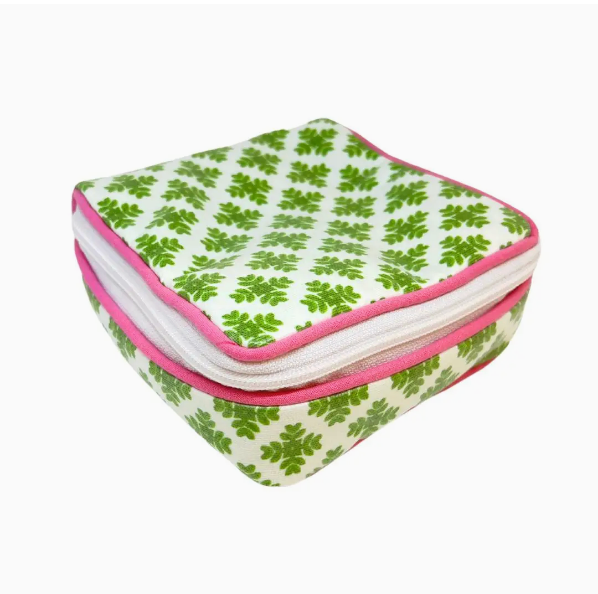 LAURA PARK BRUSHSTROKES GREEN JEWELRY CASE