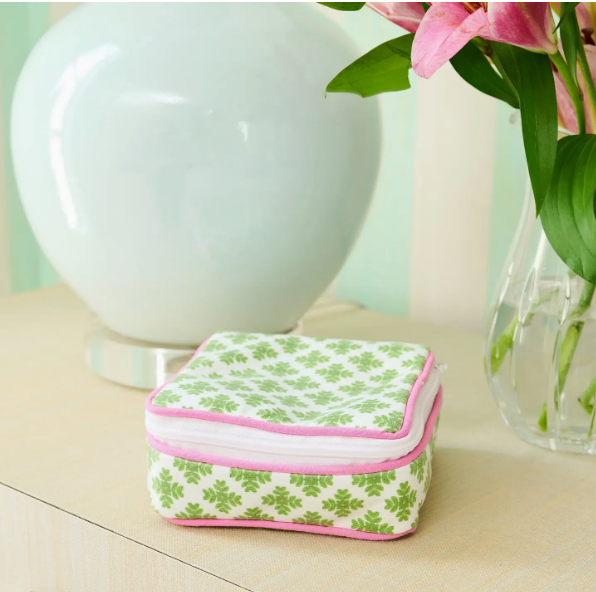 LAURA PARK BRUSHSTROKES GREEN JEWELRY CASE