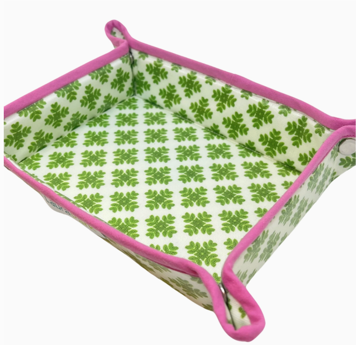 LAURA PARK BRUSHSTROKES GREEN SNAP TRAY