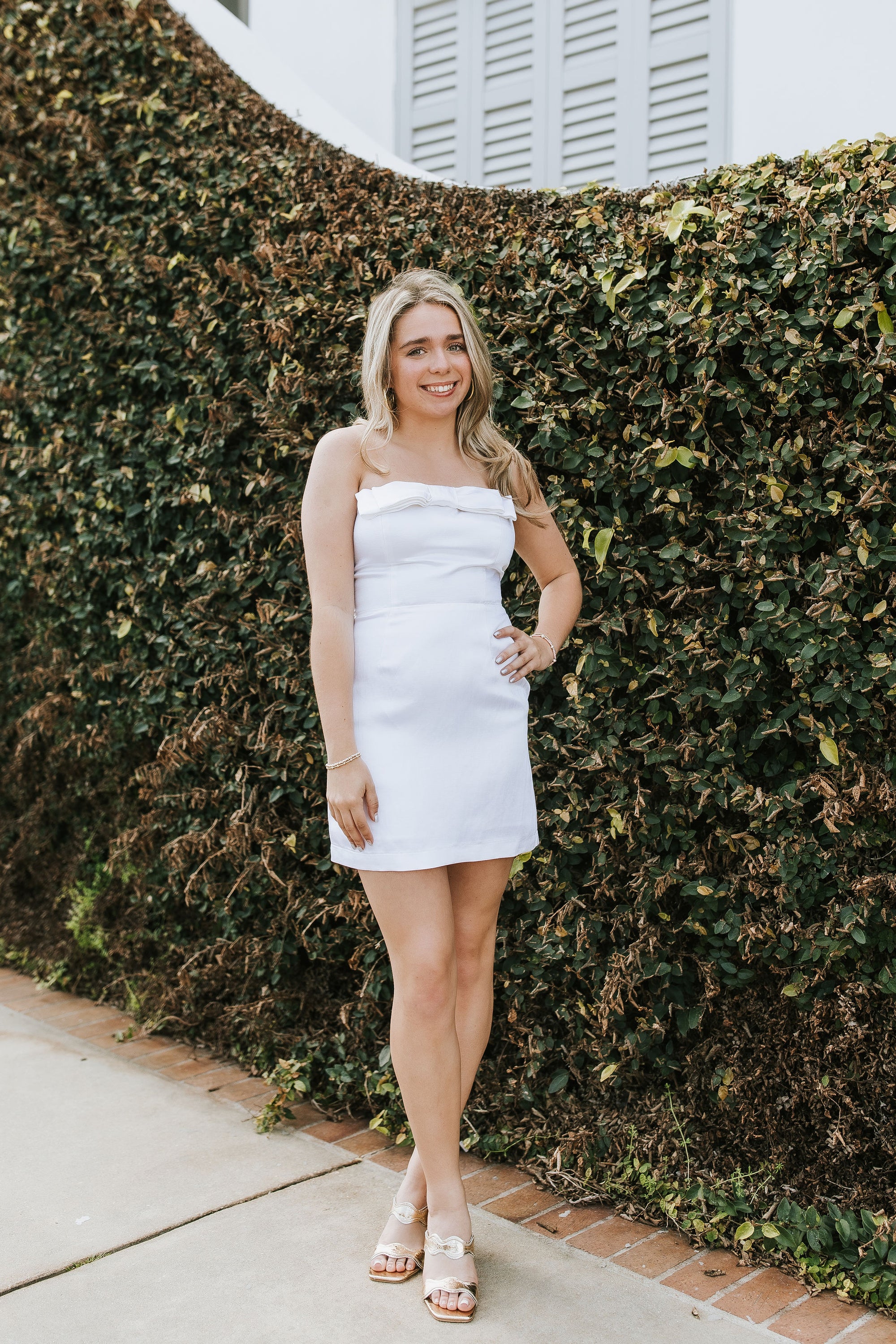 LAVENDER BROWN ANGELINA MINI DRESS IN IVORY