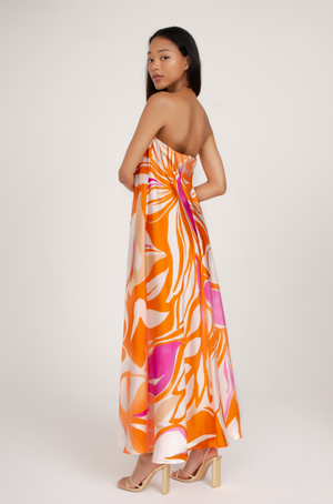 LAVENDER BROWN JOVIE MAXI DRESS IN ORANGE CREAM