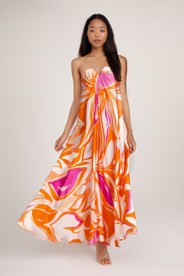 LAVENDER BROWN JOVIE MAXI DRESS IN ORANGE CREAM