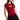 Woman wearing a red t-shirt with an American flag design on a white background