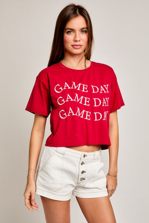 GAME DAY TSHIRT IN BURGUNDY