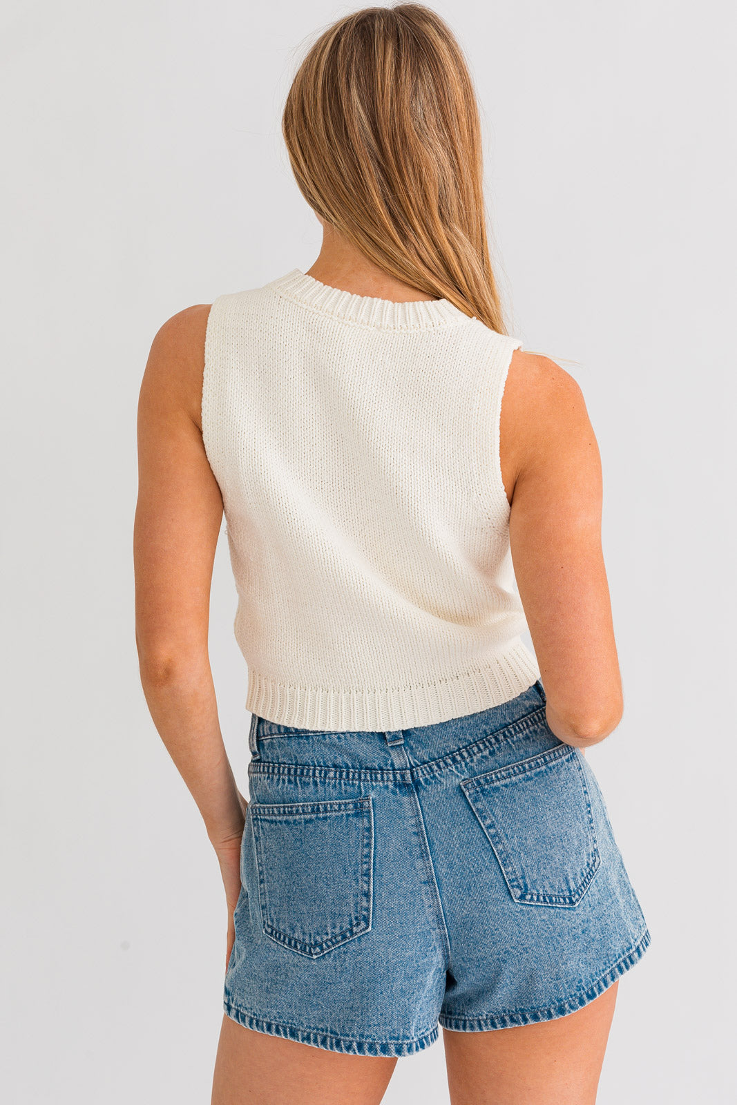 THOMAS USA SWEATER TANK IN WHITE