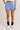 WAIST TIE CHECK SHORTS IN BLUE