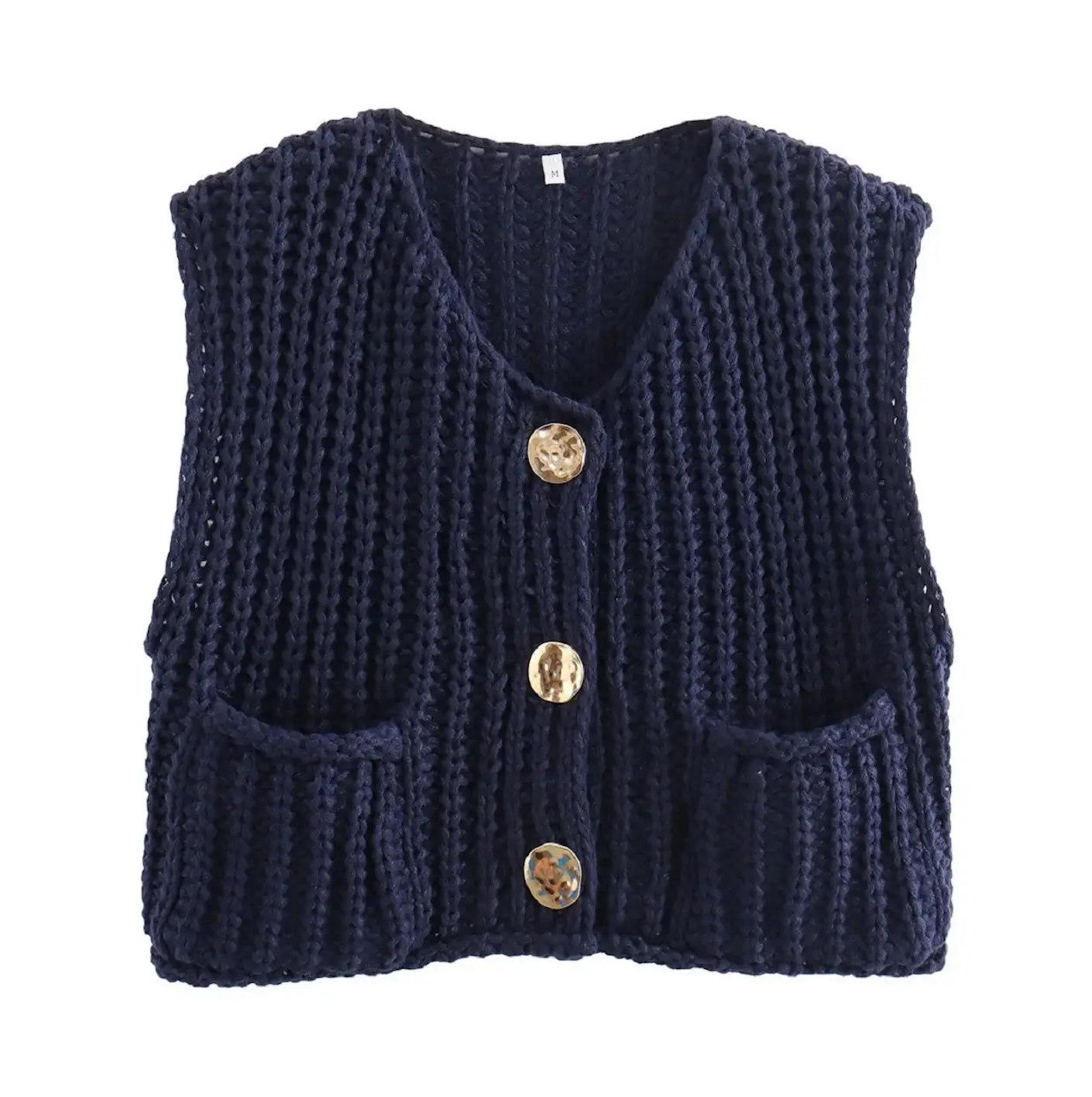 LINDSAY CREW NECK SWEATER VEST IN NAVY