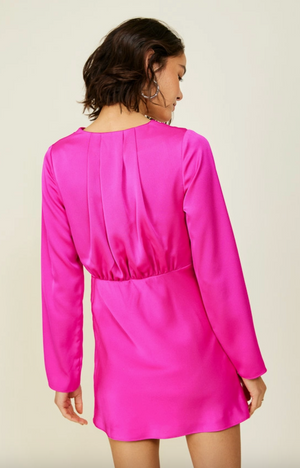 LINE AND DOT MIKI MINI DRESS IN MAGENTA
