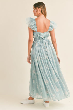 CHARLOTTE FLORAL MAXI DRESS IN BLUE