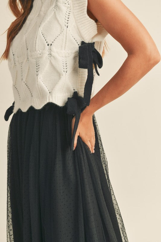 TRINITY KNIT VEST IN CREAM