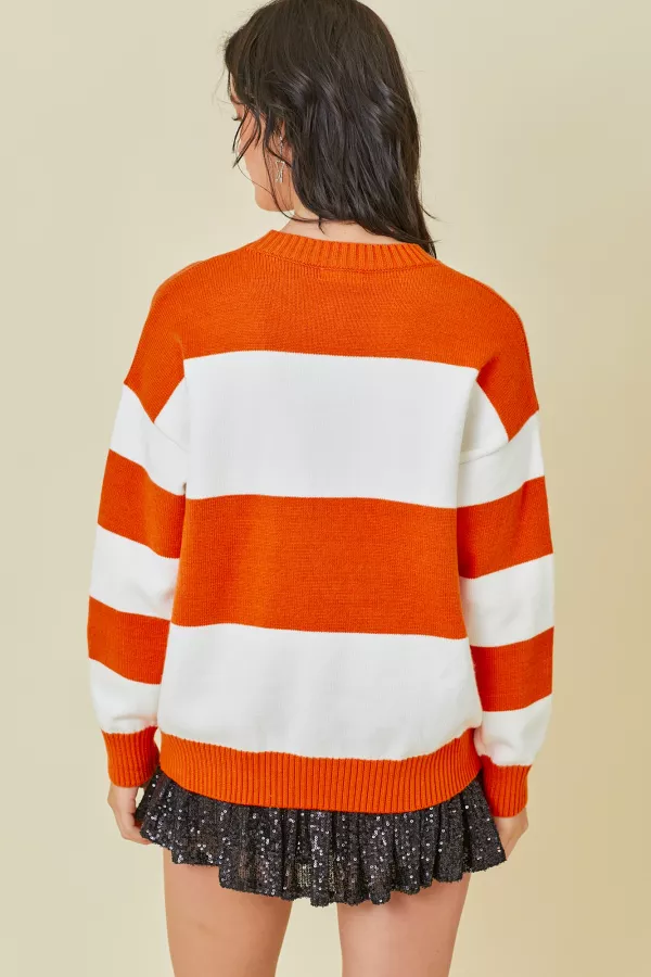 DANCING SKELETON SWEATER IN ORANGE