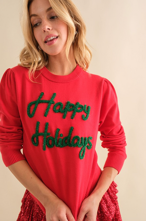 GLORIA HOLIDAY SWEATER IN RED