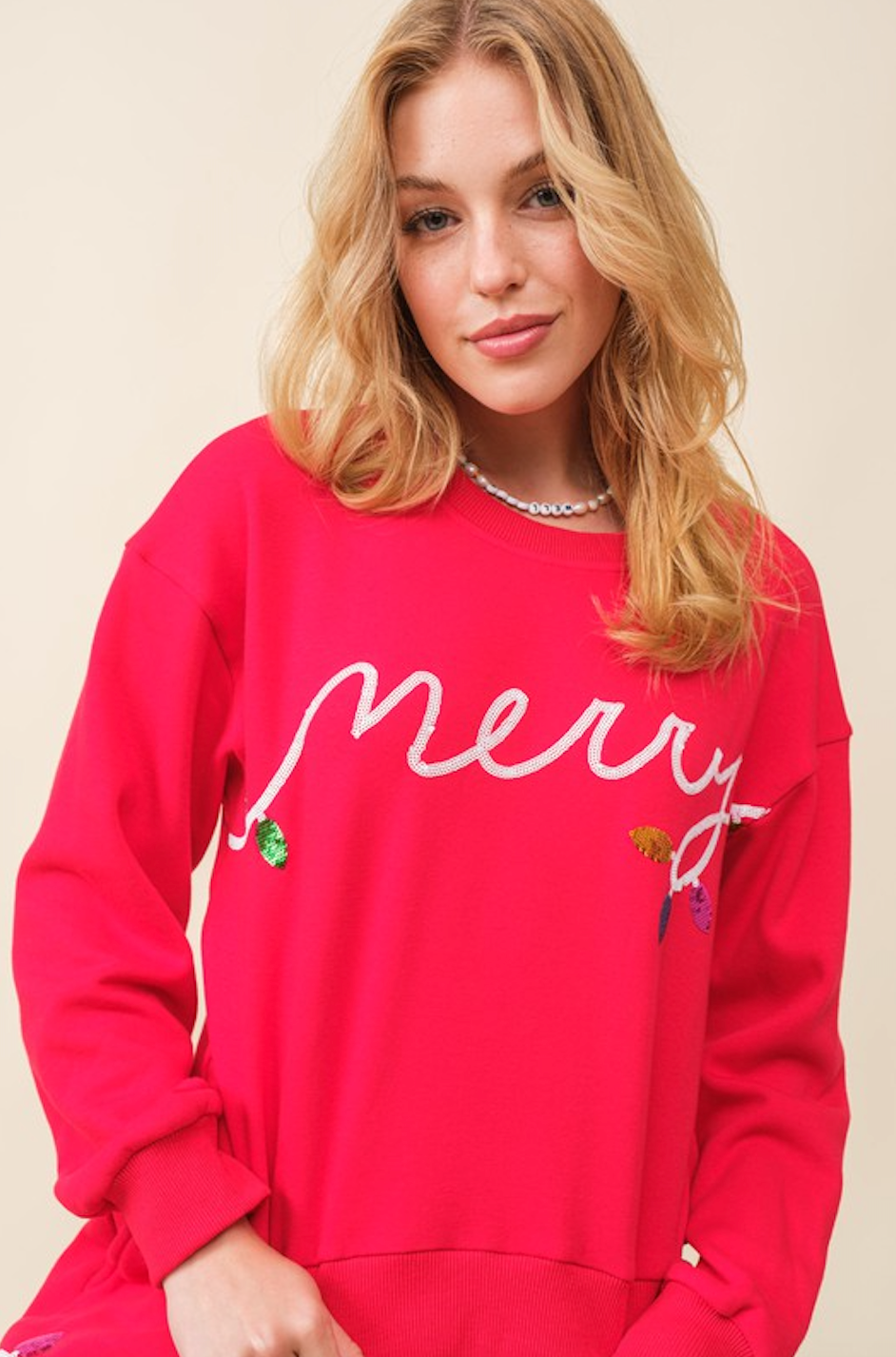 JINGLE CHRISTMAS SWEATER SET IN RED