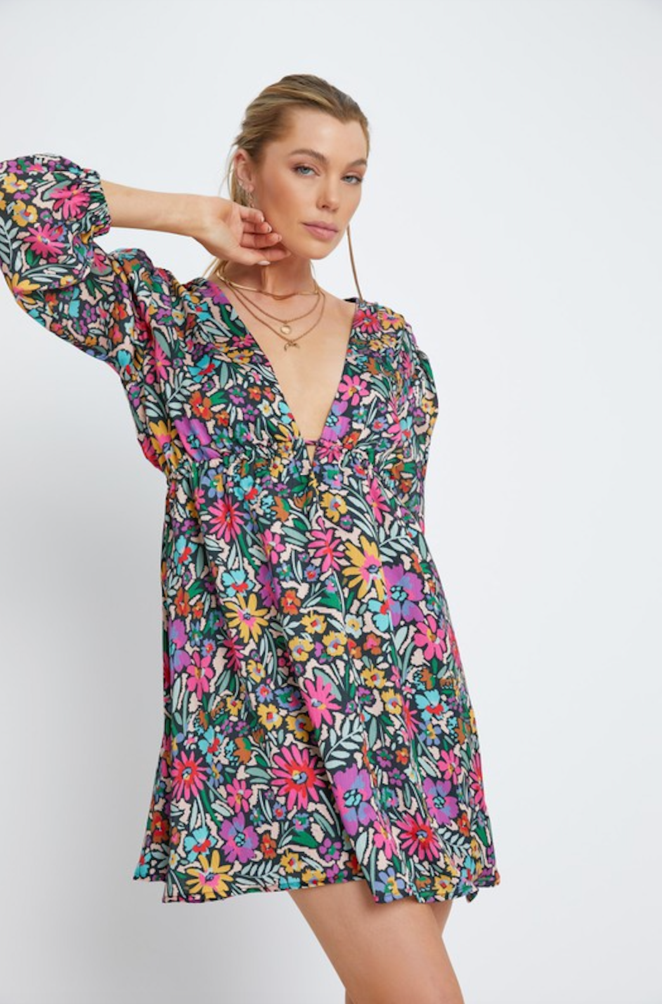 LEONA DRESS IN PARTY FLORAL