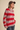 ROSIE STRIPE BUTTON FRONT CARDIGAN IN RED MAUVE