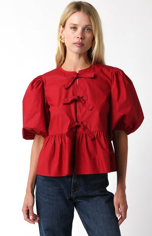 ALICE BOW TOP IN SCARLET