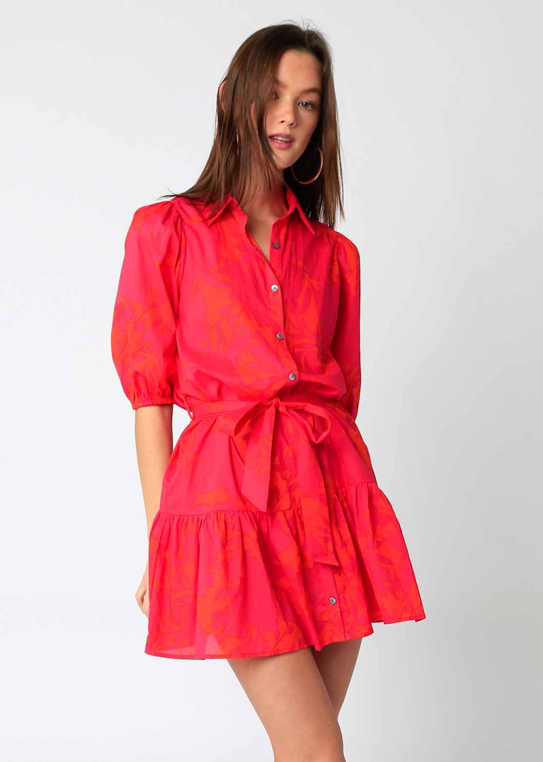 BAY DRESS IN ORANGE AND FUCHSIA