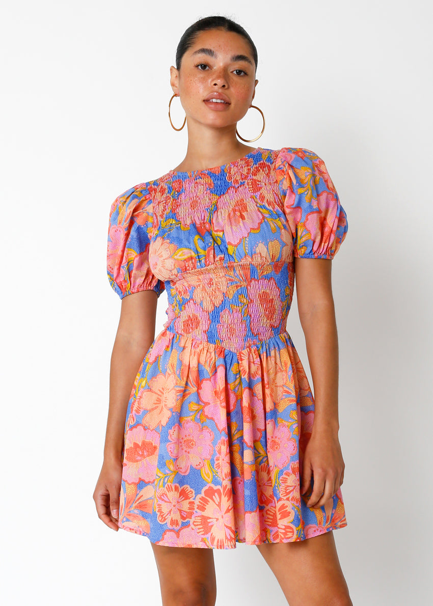 BETTY FLORAL DRESS IN PINK AND BLUE