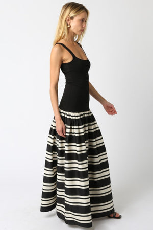 ELARA MAXI DRESS IN BLACK AND WHITE