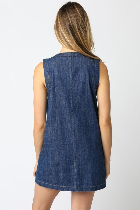 KATRINA BUTTON DENIM DRESS