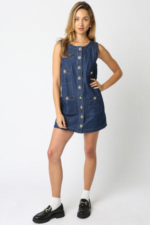 KATRINA BUTTON DENIM DRESS