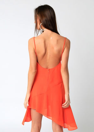 LILLIAN CHIFFON MINI DRESS IN ORANGE