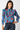 LONG SLEEVE RUFFLE FLORAL TOP IN BLUE